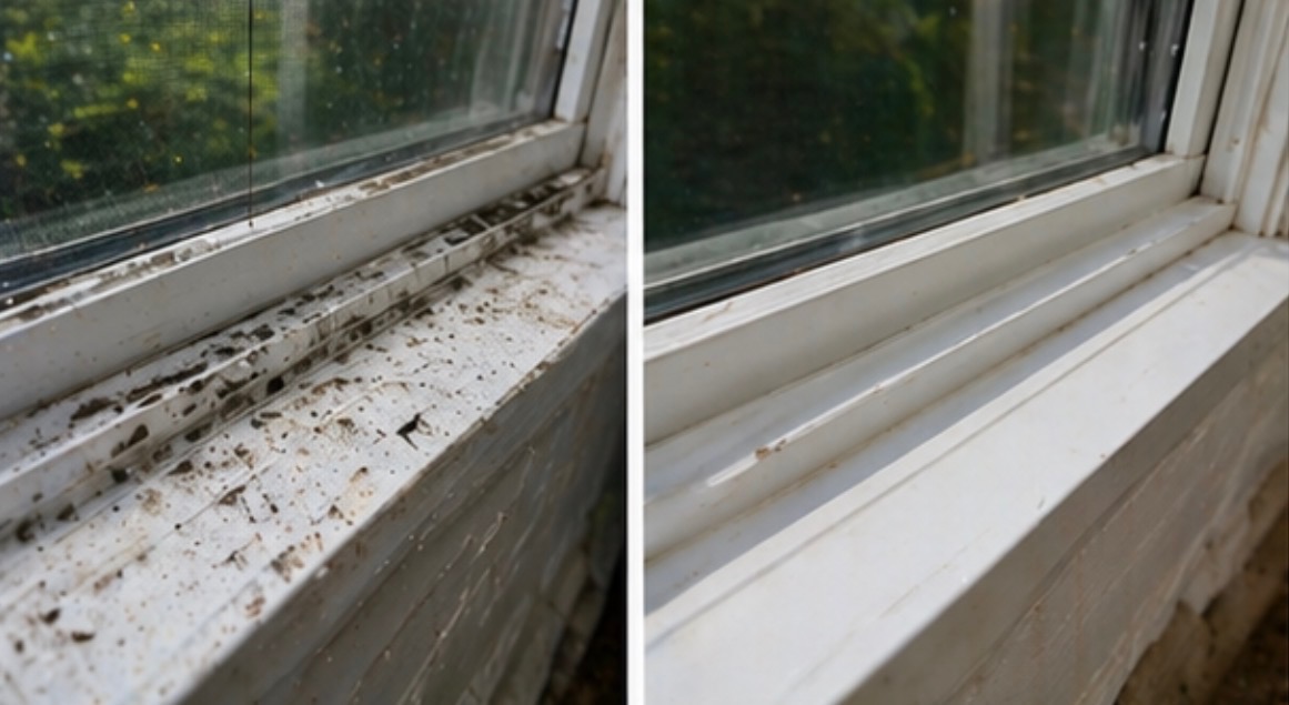 Window cleaning before and after result by DRIPWC